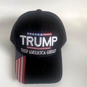 New black Donald Trump Rally Hat Keep America Great Baseball Cap Flag Rim